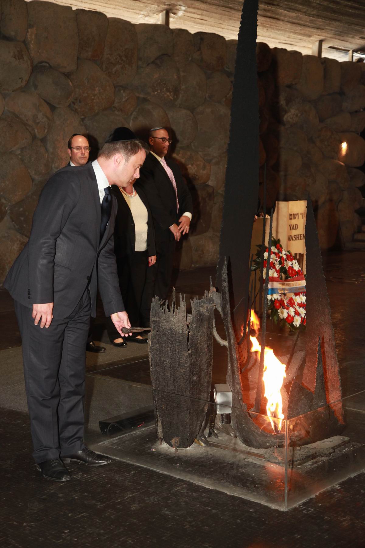 The Prime Minister was honored to rekindle the Eternal Flame in the Hall of Remembrance in memory of the six million Jewish victims of Nazi Germany